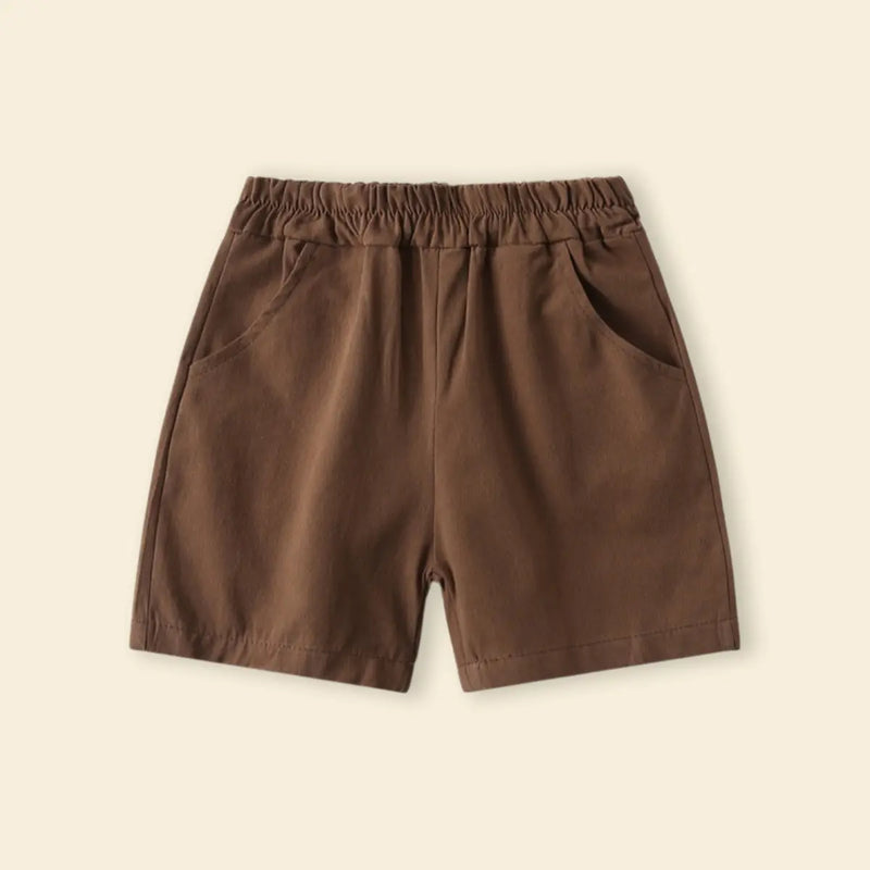 Boys Brown Polka Dot Print Short Sleeves Shirt With Shorts Set Sets
