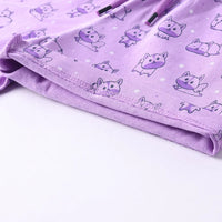 Girls Lilac Animal Graphic Short Sleeve Top With Printed Shorts Sets Sets