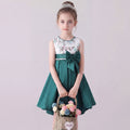 Girls Green Embroidered Sleeveless High-Low Party Wear Dress Party Dresses Green 3-4 Y