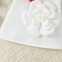 Girls White Sleeveless A-line Dress With Large 3D Flowers Applique Casual Dresses