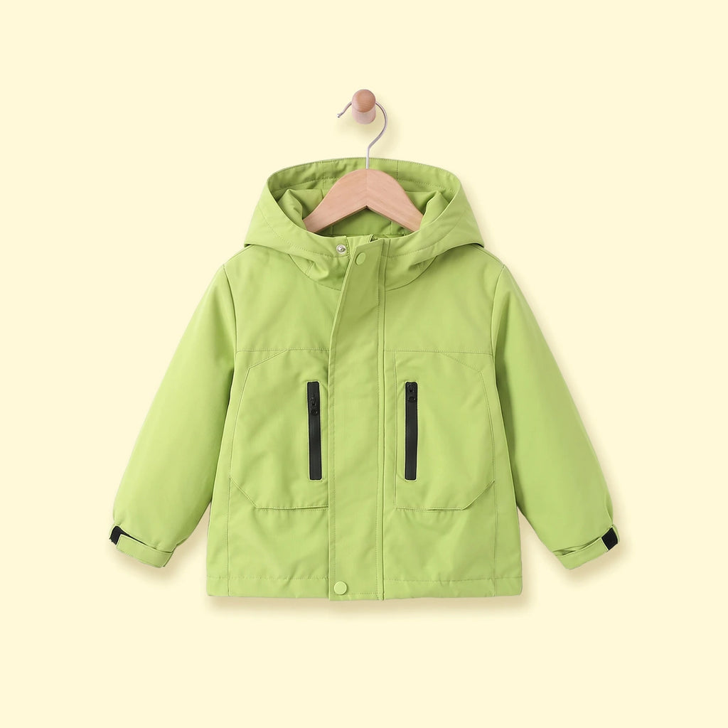 Boys Lime Green Long Sleeve Hooded Zip-Up Jacket Coats & Jackets Lime Green 1-2 Y