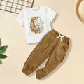 Boys Graphic T-Shirt With Khaki Elasticated Joggers Set 2 pc. Sets Khaki 3-4 Y