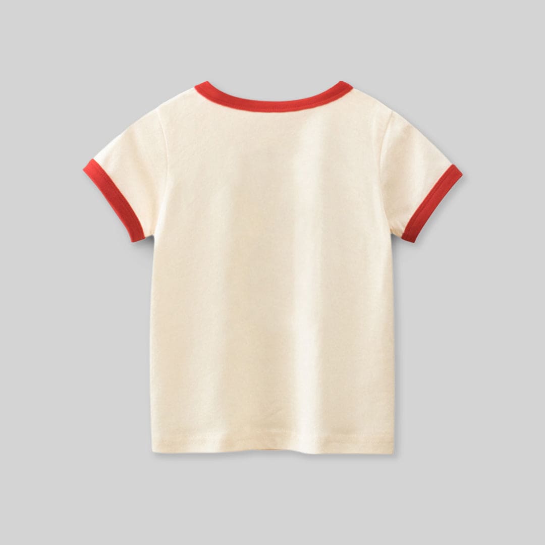Girls Typography Print Short Sleeves T-shirt Tshirts   