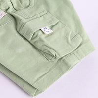 Boys Green Typographic Printed T-Shirt With Twill Shorts Sets 2 pc. Sets