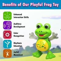 Kids Green Dancing Frog Toy with Flashing Lights & Music Trending Accessories