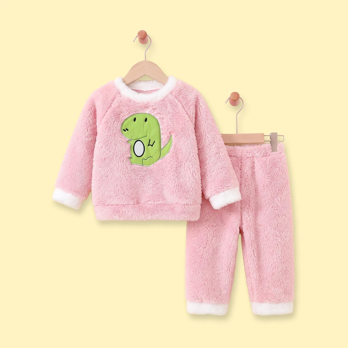 Girls Pink Dinosaur Applique Sweatshirt With Pants Sets 2 pc. Sets Pink 1-2 Y