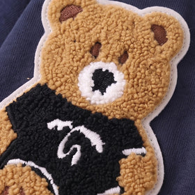 Boys Navy Blue Bear Applique Raglan Sleeve Cardigan Sweaters & Cardigans
