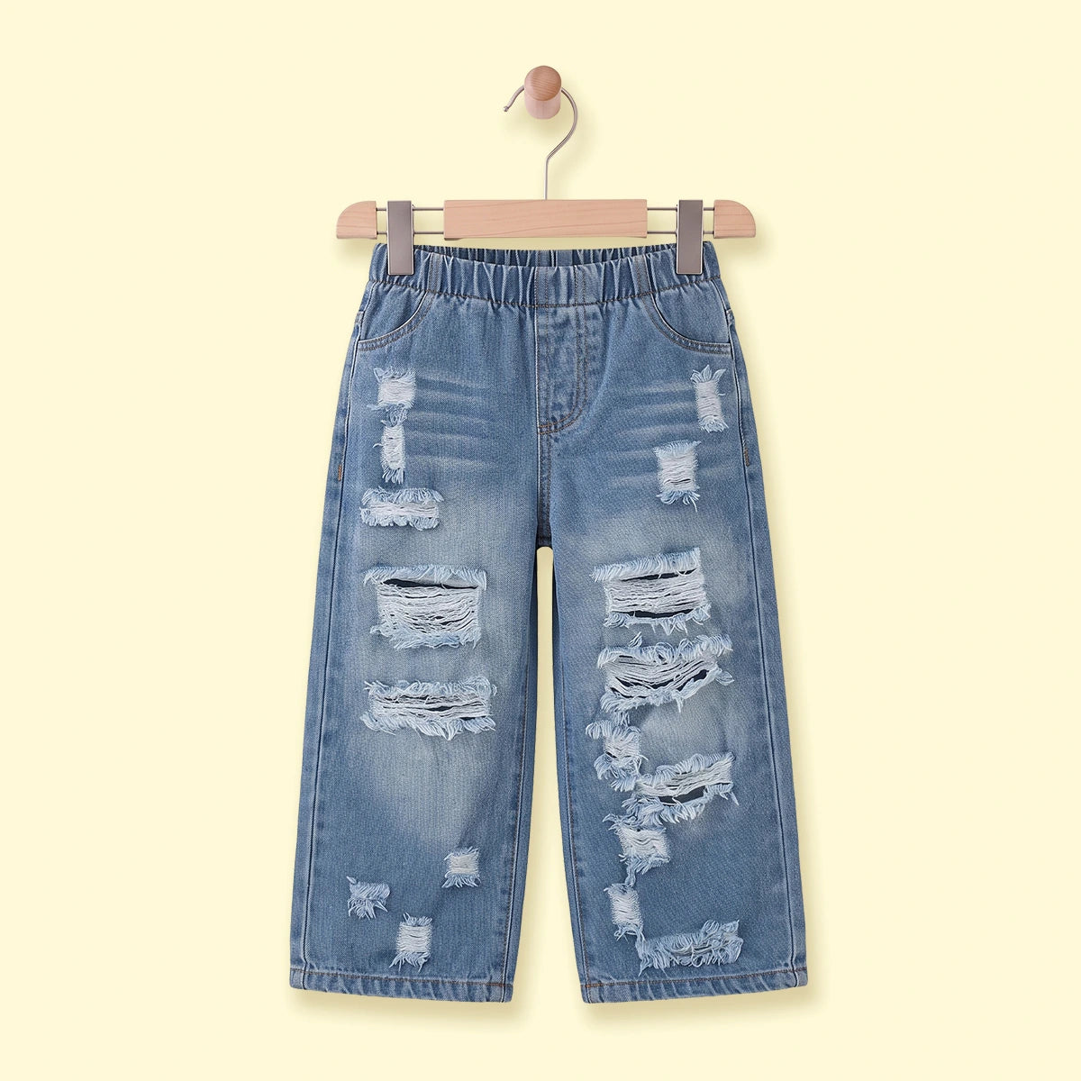 Girls Light Blue Distressed Jeans Pants Light Blue 3-4 Y