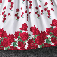 Girls Maroon Floral Printed Flutter Sleeves Fit And Flare Dress Casual Dresses