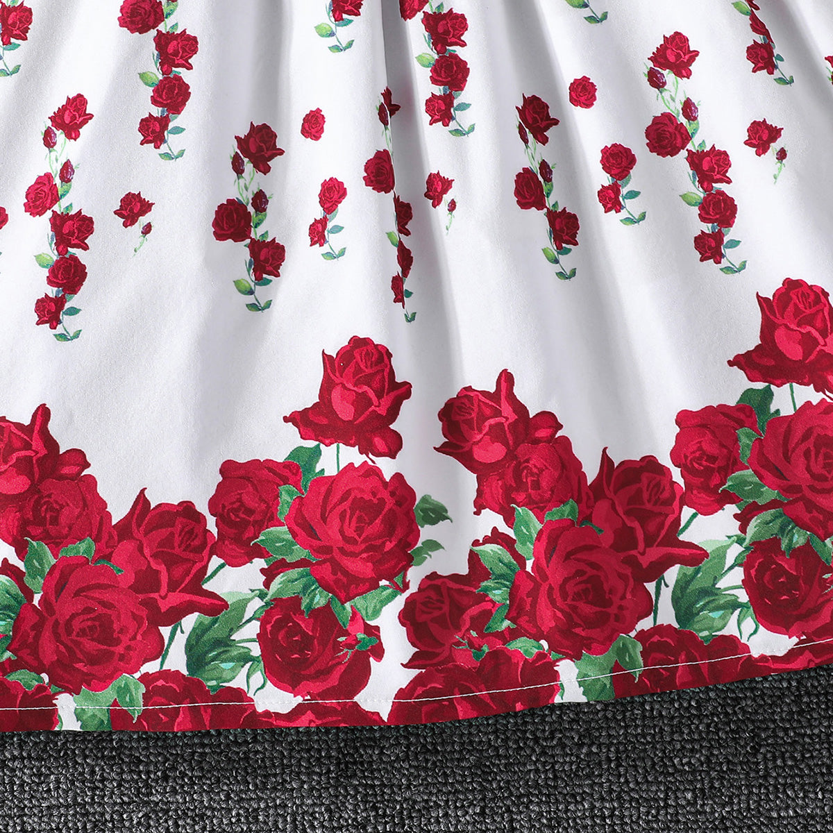 Girls Maroon Floral Printed Flutter Sleeves Fit And Flare Dress Casual Dresses