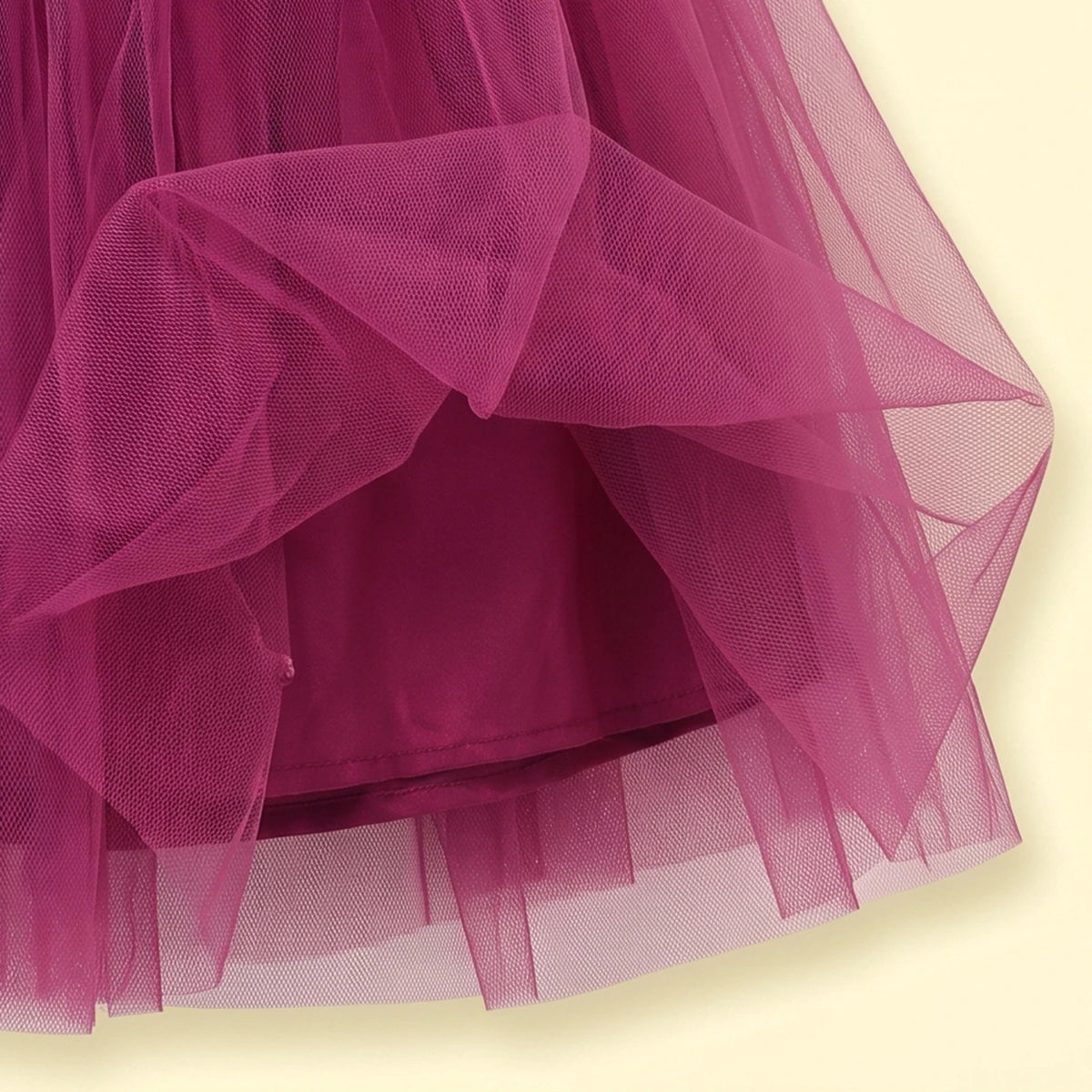 Girls Dark Pink Floral Applique Fit & Flare Party Dress Party Dresses