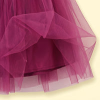 Girls Dark Pink Floral Applique Fit & Flare Party Dress Party Dresses