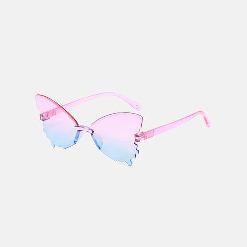Girls Light Pink Butterfly Shape Sunglasses Sunglasses Light Pink Onesize