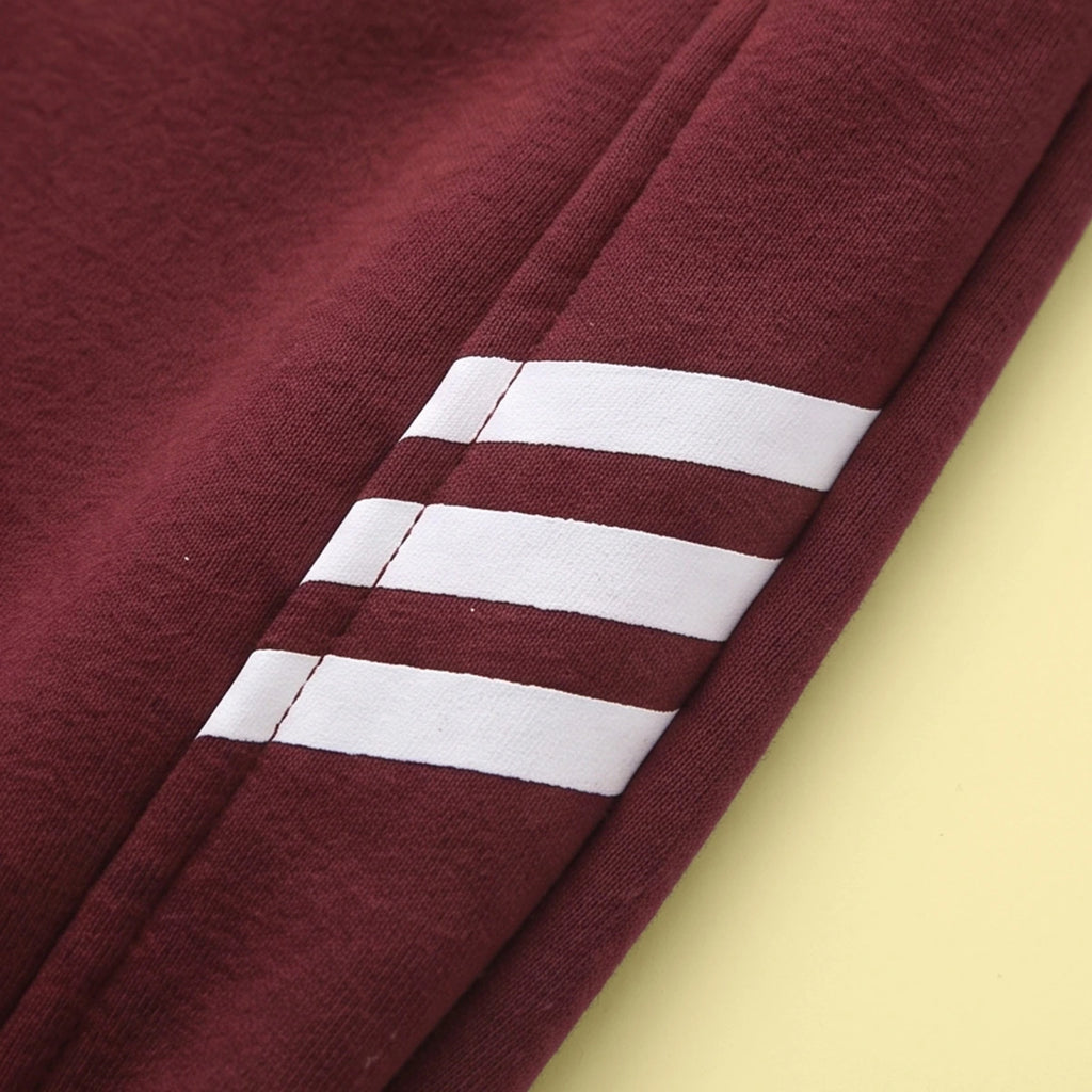 Boys Typographic Sweatshirt With Maroon Joggers Sets Sets