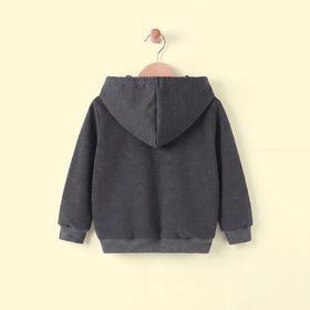 Boys Grey Typography Print Long Sleeve Hooded Sweatshirt Sweatshirts & Hoodies