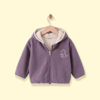 Boys Purple Dinosaur Embroidered Hooded Jacket Coats & Jackets Purple 1-2 Y