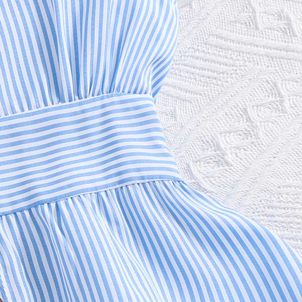 Girls Short Sleeve Fit & Flare Dress Casual Dresses   