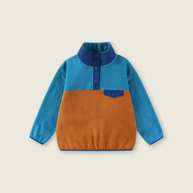 Boys Blue Solid Solid Pullover Sweatshirt Sweatshirts & Hoodies