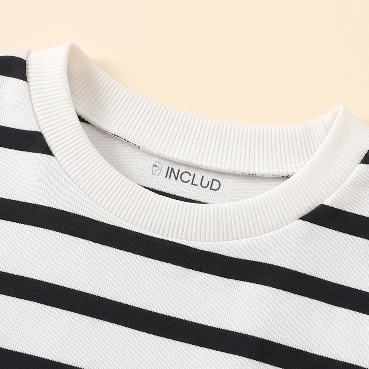 Girls Black Striped Long Sleeve Fit & Flare Dress Casual Dresses