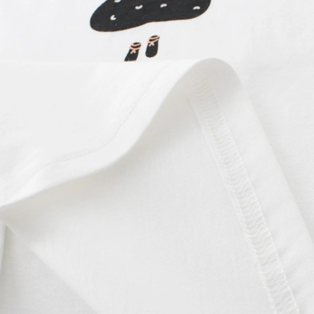Girls White Graphic Raglan Sleeve T-Shirt Tshirts