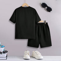 Boys Black Gaming Printed Short Sleeves T-Shirt With Shorts Set 2 pc. Sets