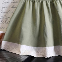 Girls Light Green Sleeveless Fit & Flare Dress With Lace Hem Casual Dresses