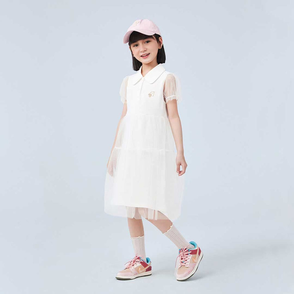 Girls Empire Line Tulle Overlay Casual Dress Casual Dresses   
