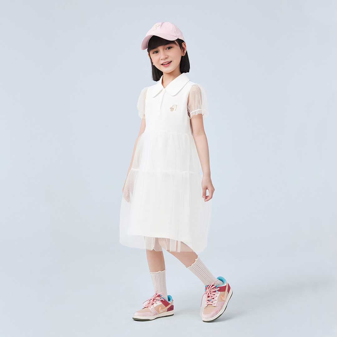 Girls Empire Line Tulle Overlay Casual Dress Casual Dresses   