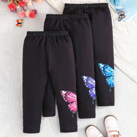 Girls Black Butterfly Print Leggings Multipack Set - Pack of 3 Leggings & Tights