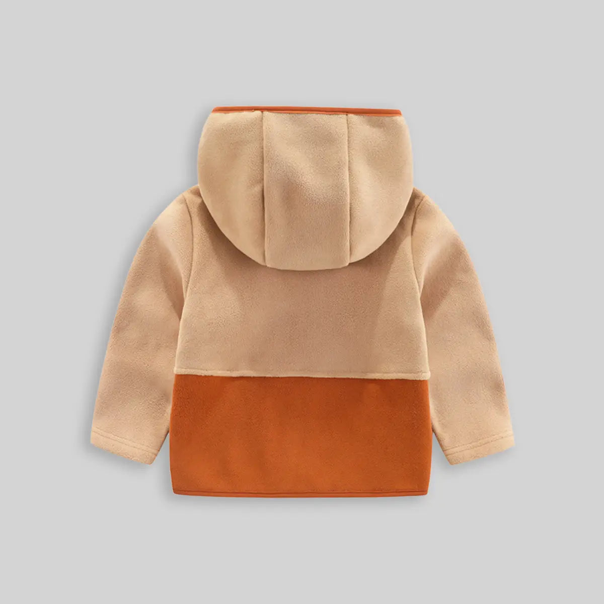 Boys Beige Fleece Hooded Zip-up Jacket Coats & Jackets
