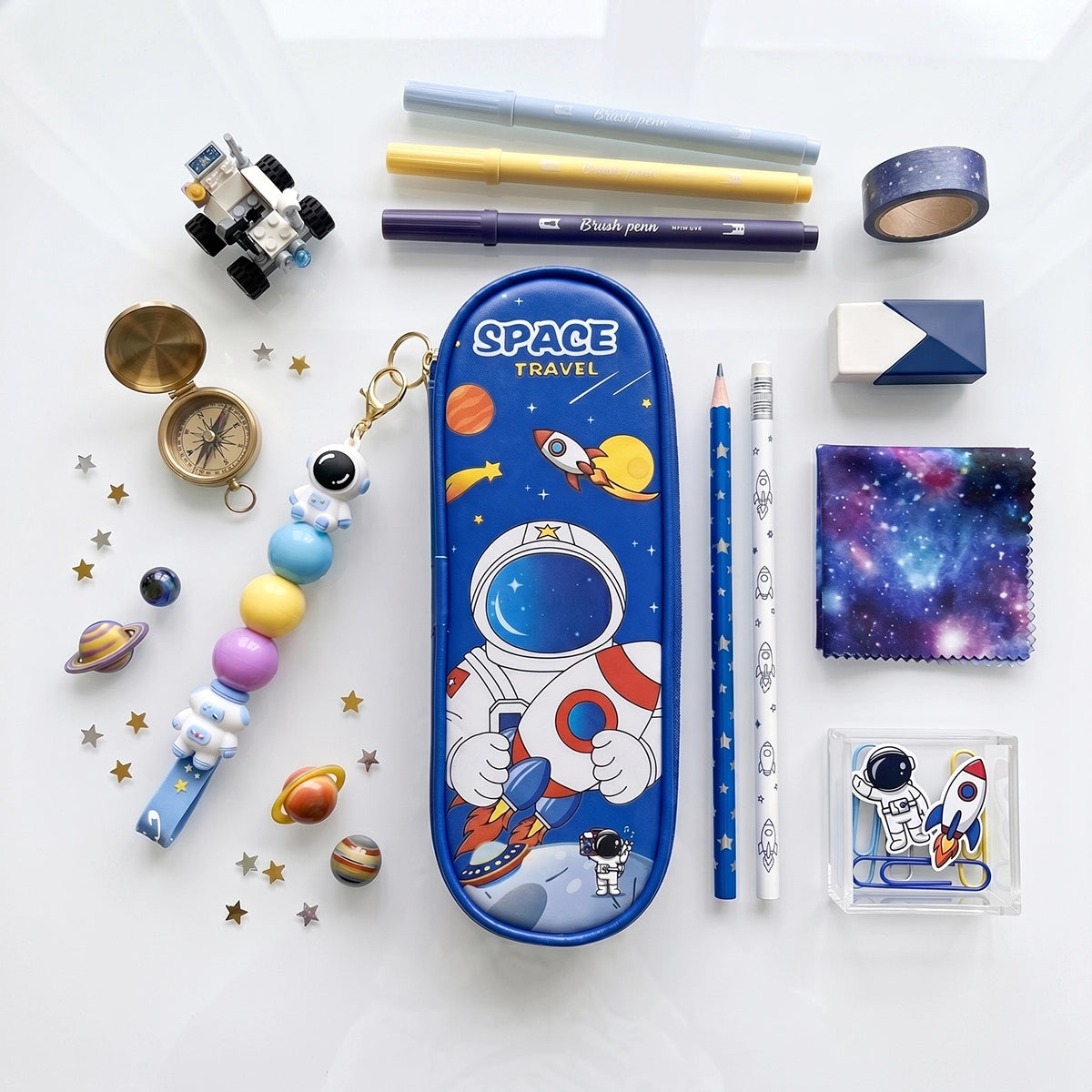 Boys Blue Astronaut Space Travel Pencil Box Trending Accessories