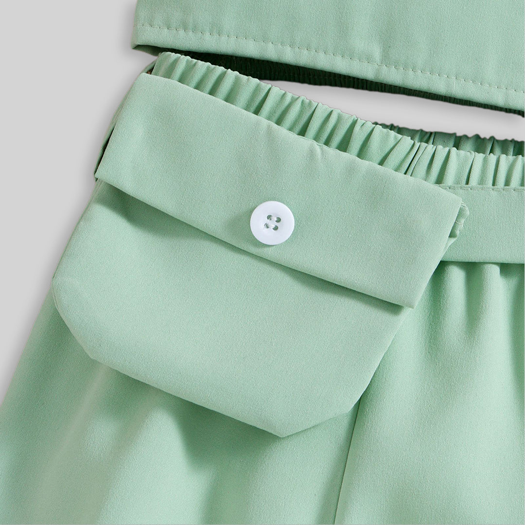 Girls Camisole Top With Elasticated Pants & Belted Bag 3 pc. Sets   