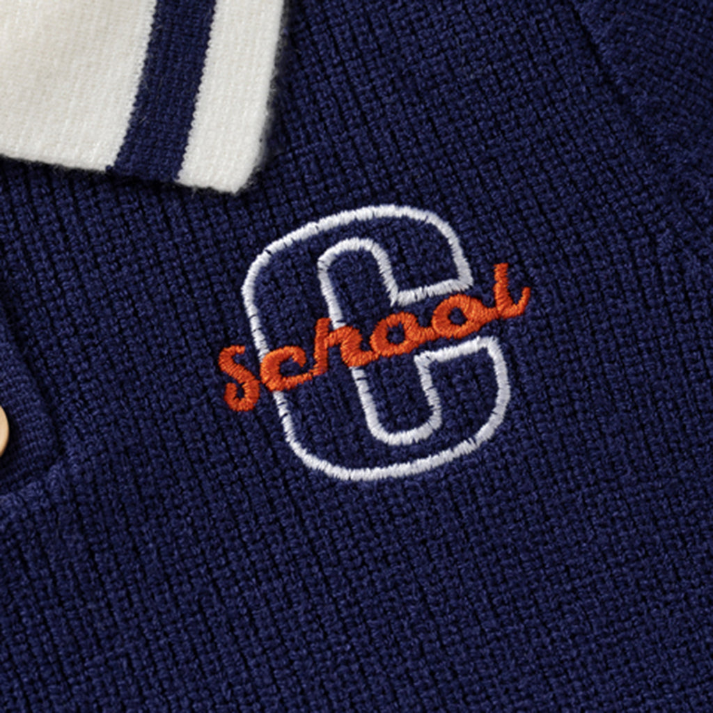 Boys Blue Self-Design Polo Sweater Sweaters & Cardigans