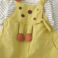 Boys Short Sleeve T-Shirt With Lime Green Animal Applique Dungaree Sets 2 pc. Sets