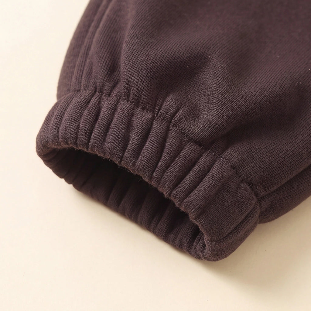 Boys Dark Brown Bear Applique Jogger Joggers