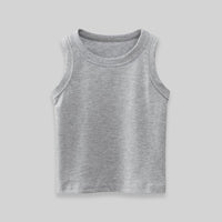 Boys Solid Sleeveless Tank Vests Tshirts Grey 1-2 Y 