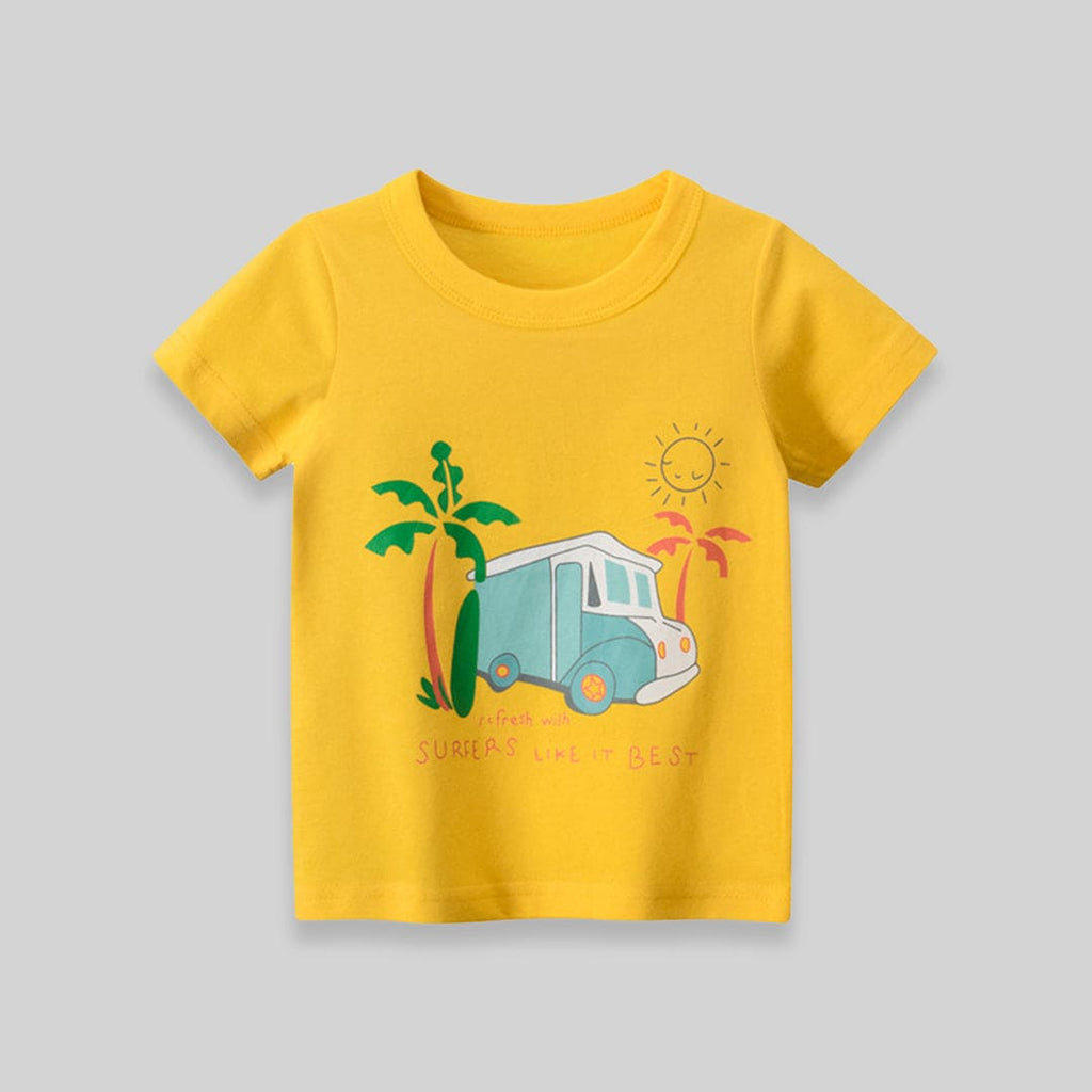 Short Sleeve Tshirt With Car print