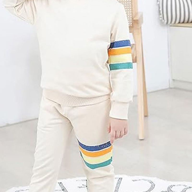 Girls Off-White Sweatshirt with Joggers Winterwear Set Sets