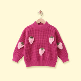Girls Pink Applique Long Sleeve Sweater Sweaters & Cardigans Pink 1-2 Y