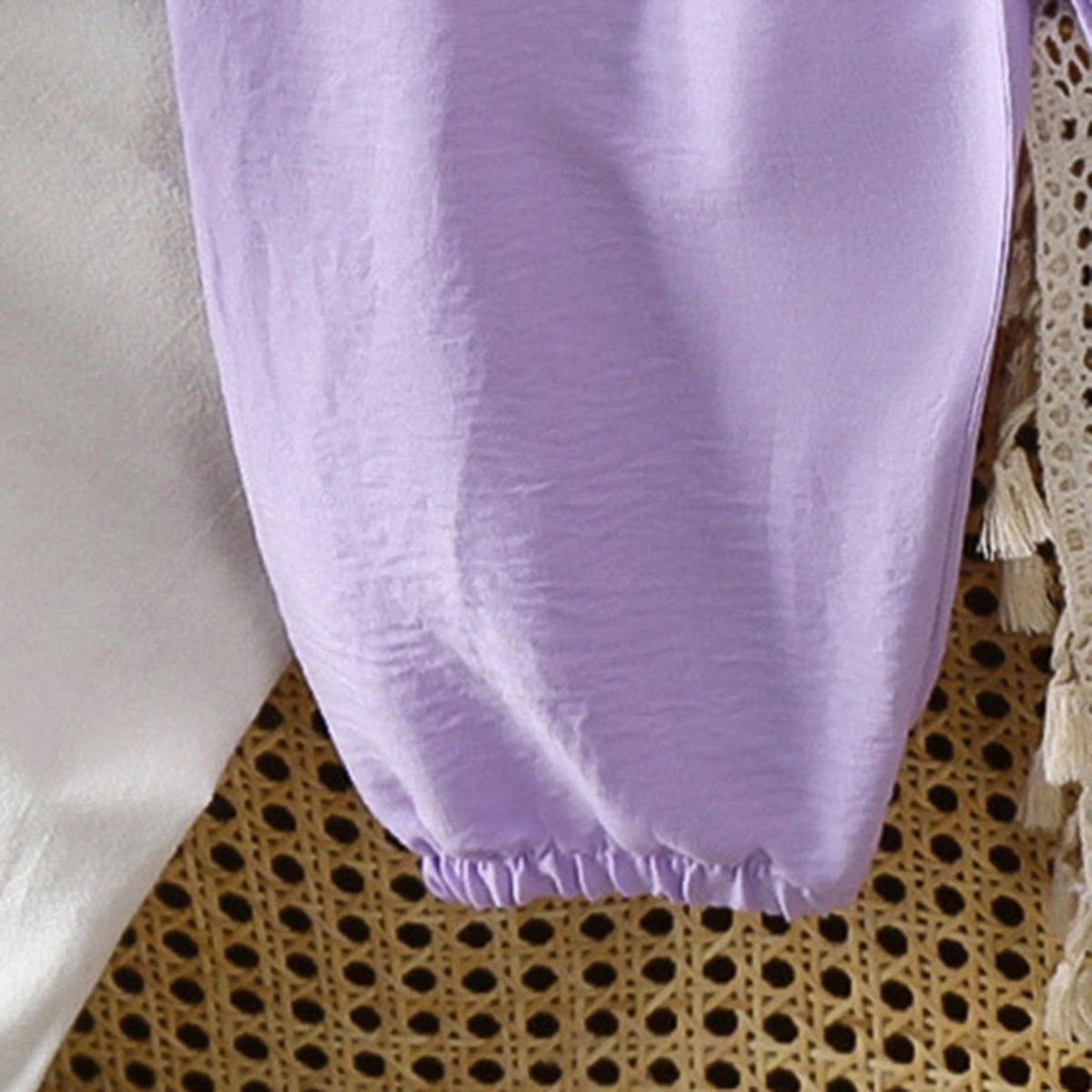 Girls Lavender Bow Applique Sleeveless Top With Pants Sets 2 pc. Sets