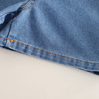 Boys Orange Typographic Printed Short Sleeves Shirt With Denim Dungaree Set 2 pc. Sets