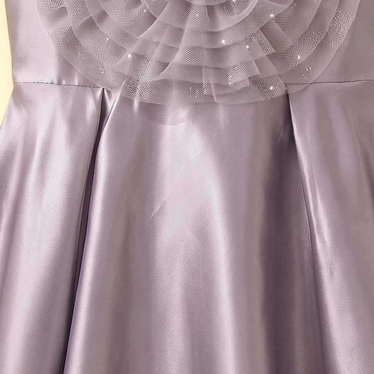 Girls Grey Floral Applique Sleeveless High-Low Party Dress Party Dresses