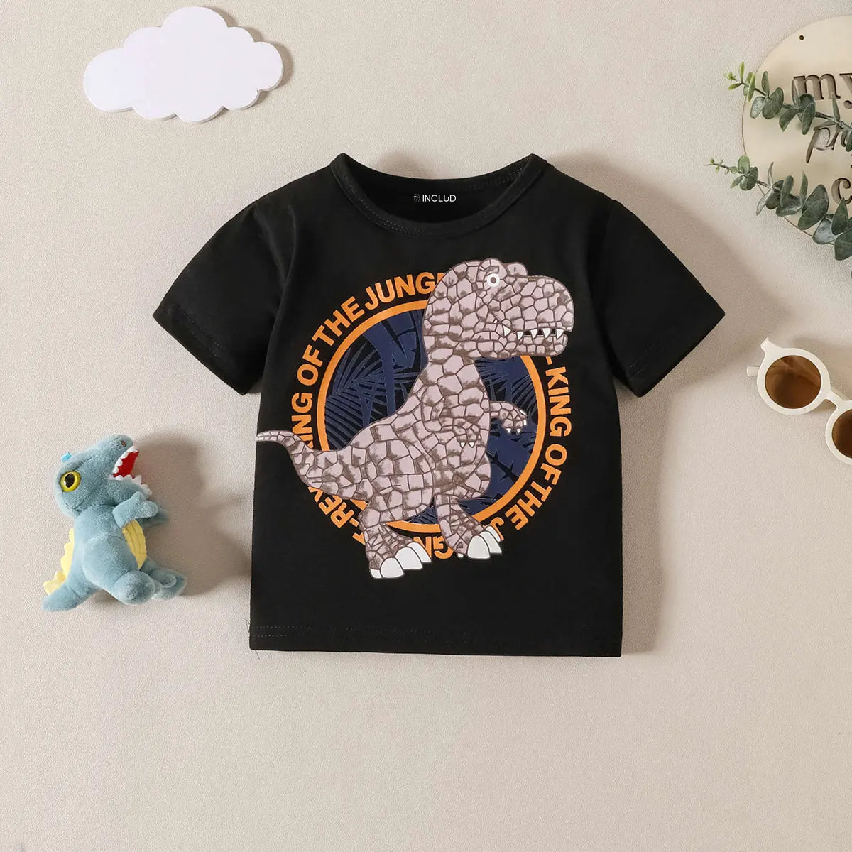 Boys Black Typographic Print Short Sleeve T-Shirt With Shorts Sets 2 pc. Sets