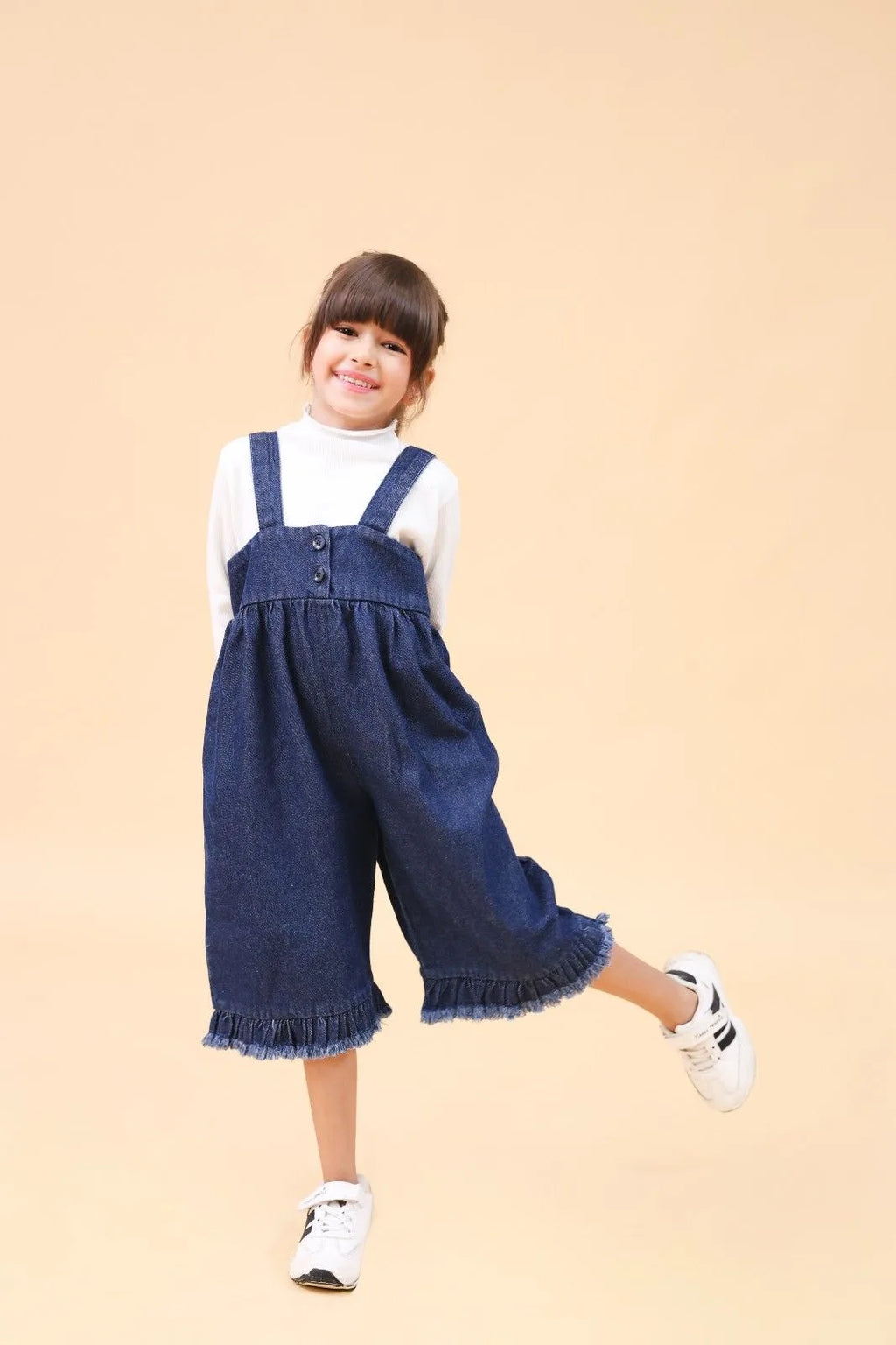 Girls Pullover with Denim Dungaree Set Sets
