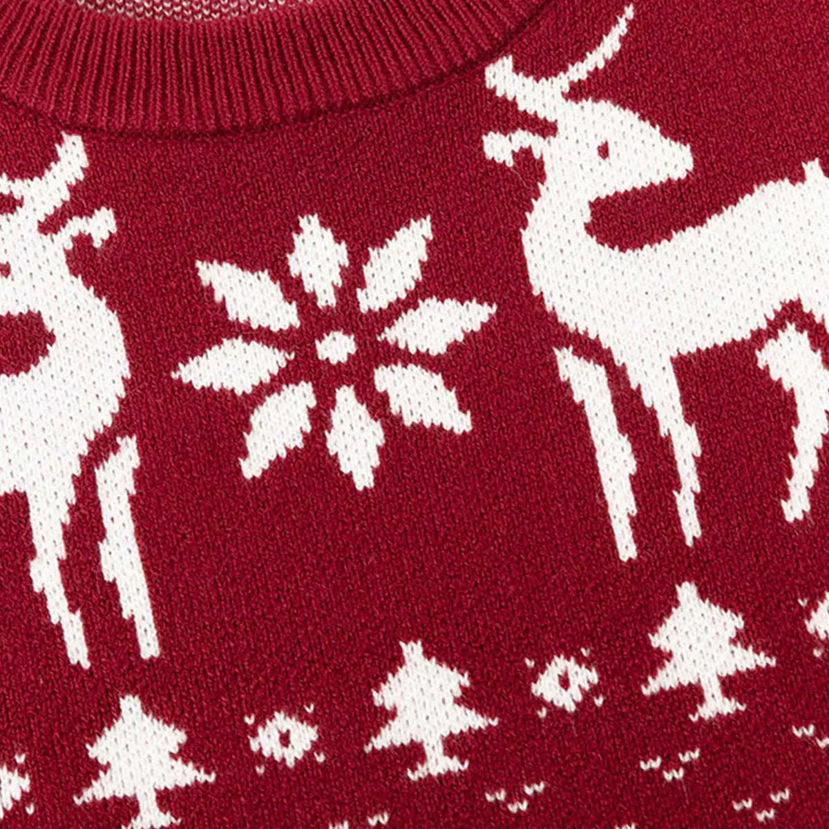Girls Cute Christmas Reindeer Jacquard knit Sweater Sweaters & Cardigans