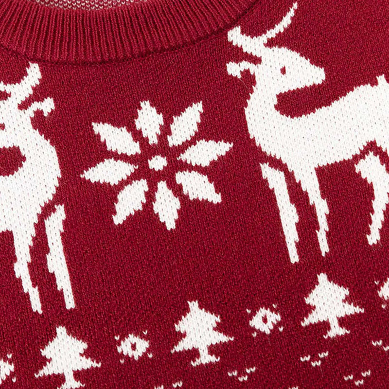 Girls Cute Christmas Reindeer Jacquard knit Sweater Sweaters & Cardigans