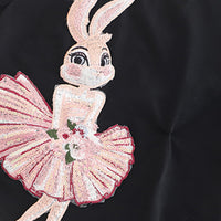 Girls Black Rabbit Appliqued T-Shirt With Denim Shorts Set 2 pc. Sets