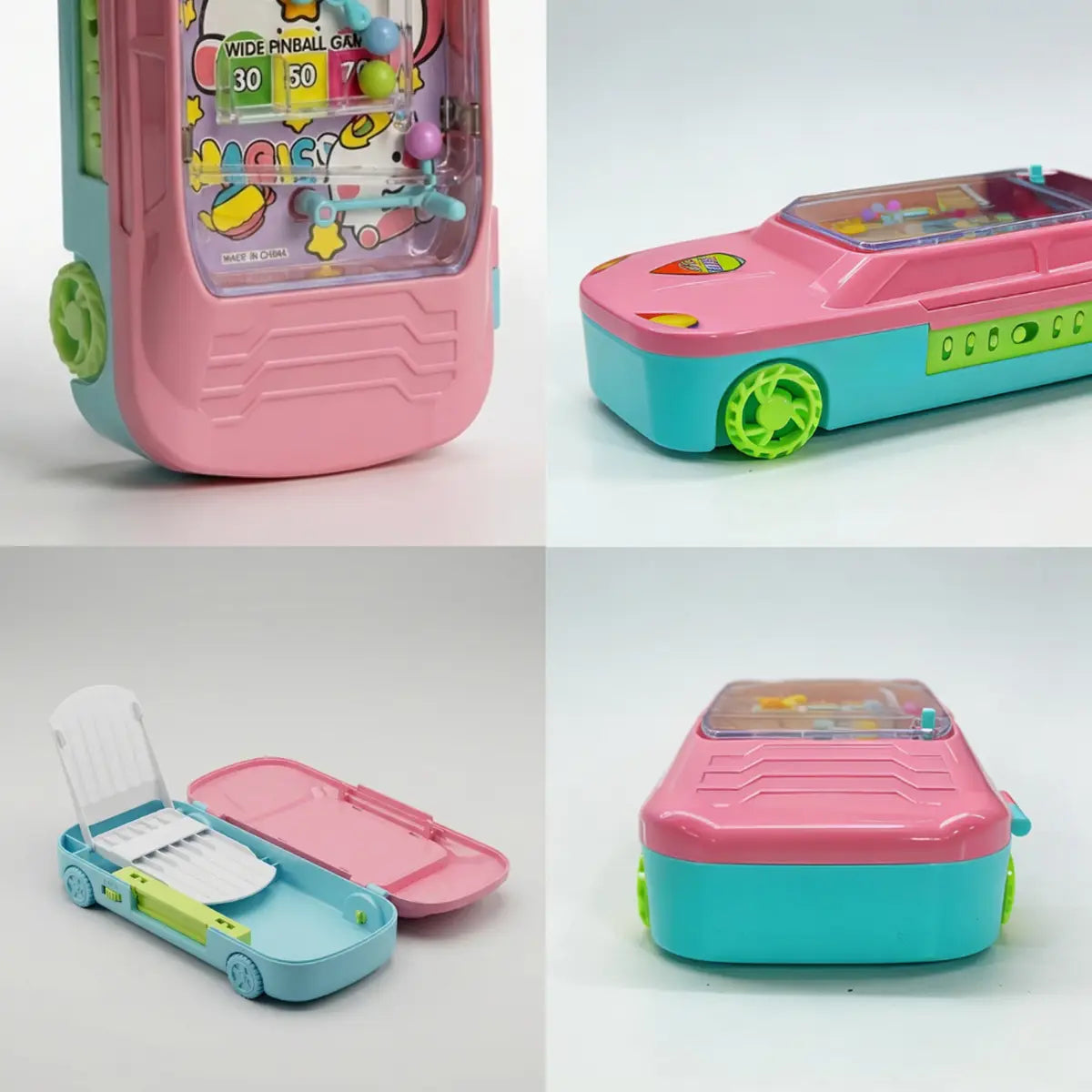Car Lock Pencil Box with Pinball Game in Pink Color for Girls Trending Accessories