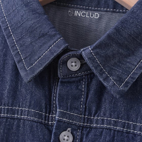 Boys Dark Blue Long Sleeve Denim Shirt Shirts