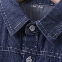 Boys Dark Blue Long Sleeve Denim Shirt Shirts